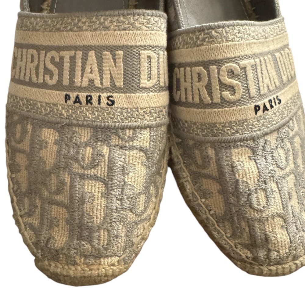 Dior- Christian Dior Cream and Gray Espadrilles Sz 38 (8) - Picture 3 of 10
